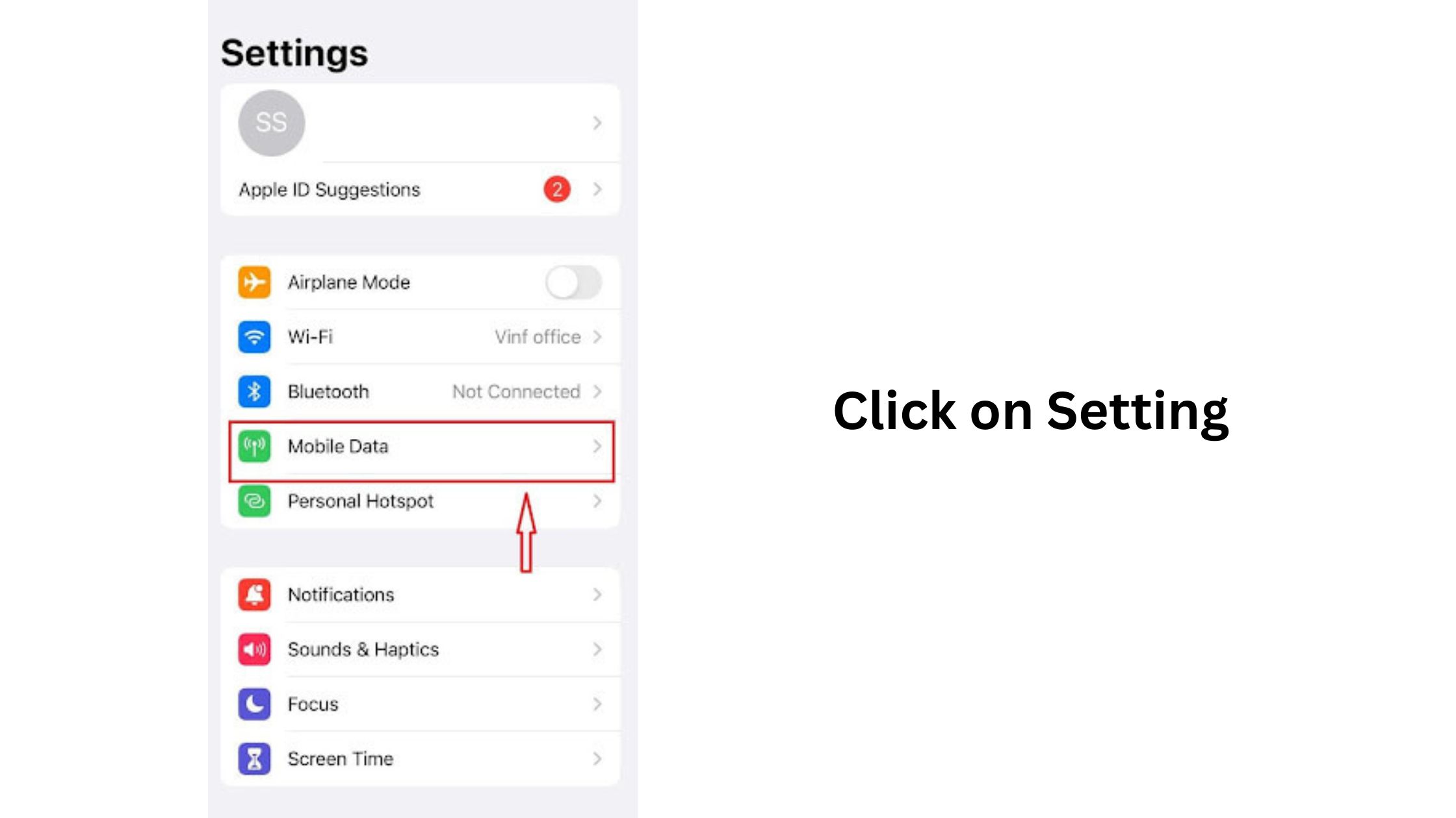 click on Setting